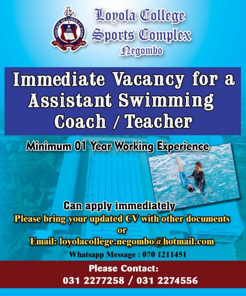 Vacancy for an Assistant Swimming Coach